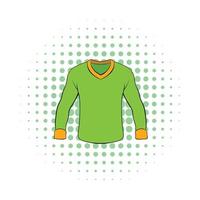 Mens shirt with long sleeves icon, comics style vector