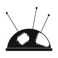 Pincushion with pins icon vector