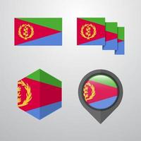 Eritrea flag design set vector