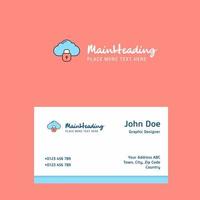 Locked cloud logo Design with business card template Elegant corporate identity Vector