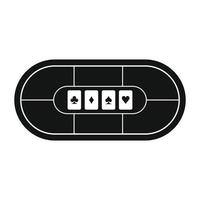 Poker table black simple icon vector