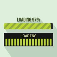 Progress loading bar icon, flat style vector