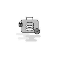 Database briefcase Web Icon Flat Line Filled Gray Icon Vector