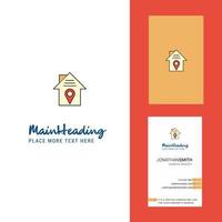 logotipo creativo de la ubicación de la casa y vector de diseño vertical de la tarjeta de visita