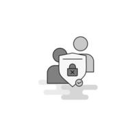 Protected chat Web Icon Flat Line Filled Gray Icon Vector