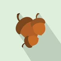 Acorns fork flat icon vector