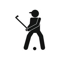 icono de silueta de golfista vector