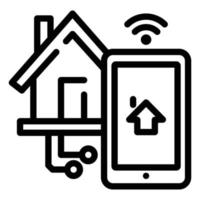 Smart house control icon, outline style vector