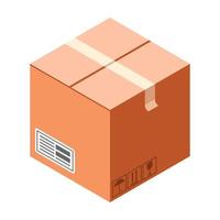 icono de caja de cartón frágil, estilo isométrico vector