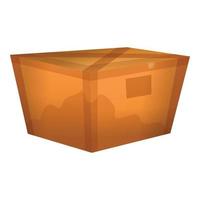 icono de caja de cartón usado, estilo de dibujos animados vector