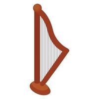 Harp icon, isometric 3d style vector