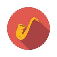 Saxophone flat icon vector