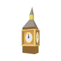 Big Ben in Westminster, London icon, cartoon style