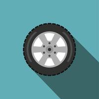 icono de rueda plana de automóvil vector