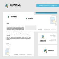 Search Document Business Letterhead Envelope and visiting Card Design vector template