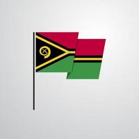 Vanuatu waving Flag design vector