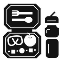 Fresh lunchbox icon, simple style vector