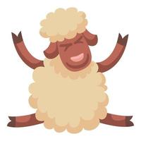 Happy sheep icon, cartoon style vector