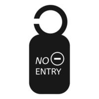 No entry door tag icon, simple style vector