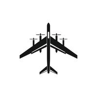 Fighter plane icon, simple style vector