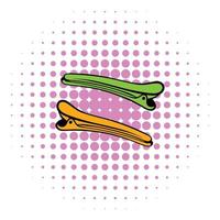 Barber barrette pin icon, comics style vector