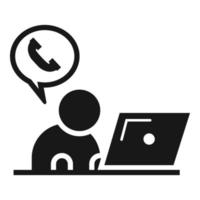 icono de soporte de entrega de paquetes de llamadas, estilo simple vector