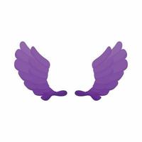 Pair of violet wings icon, cartoon style vector