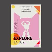 Welcome to The Monument De Independence Lome Lome Togo Explore Travel Enjoy Poster Template vector