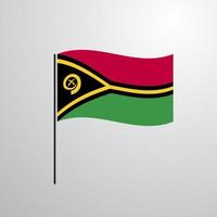 ondeando la bandera de vanuatu vector