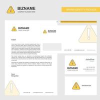 Caution Business Letterhead Envelope and visiting Card Design vector template