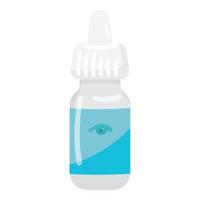 vector de dibujos animados de icono de botella de gotas para los ojos. lentes de contacto