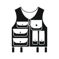 Hunter vest black simple icon vector