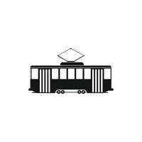 Tram icon in simple style vector