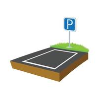 Parking lot icon, cartoon style vector