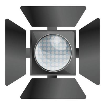 Camera spot light icon, cartoon style