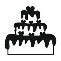 Valentine Day cake simple icon vector