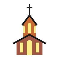 icono de iglesia plana vector