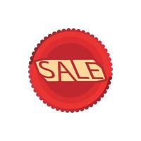 Sale red circle icon, cartoon style vector