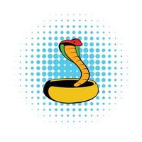 icono de serpiente cobra, estilo comics vector