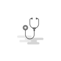 Stethoscope Web Icon Flat Line Filled Gray Icon Vector