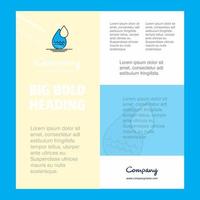 Water drop Business Company Poster Template with place for text and images vector background