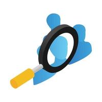 Search employee isometric 3d icon