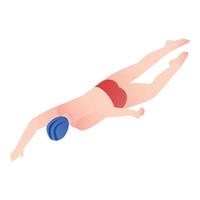 icono de piscina deportiva, estilo isométrico vector