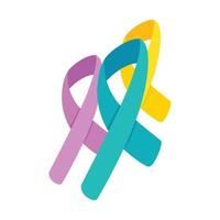 Awareness ribbons 3d isometric icon vector