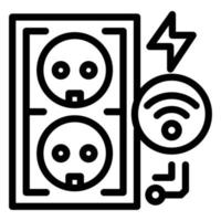 Electrical outlet icon, outline style vector