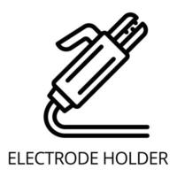 icono de portaelectrodos de soldadura, estilo de esquema vector