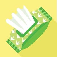 Wet wipes pack icon, flat style vector