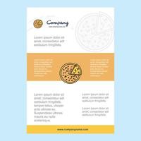 Template layout for Pizza comany profile annual report presentations leaflet Brochure Vector Background