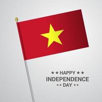 diseño tipográfico del día de la independencia de vietnam con vector de bandera