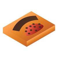 icono de caja de chocolate naranja, estilo isométrico vector